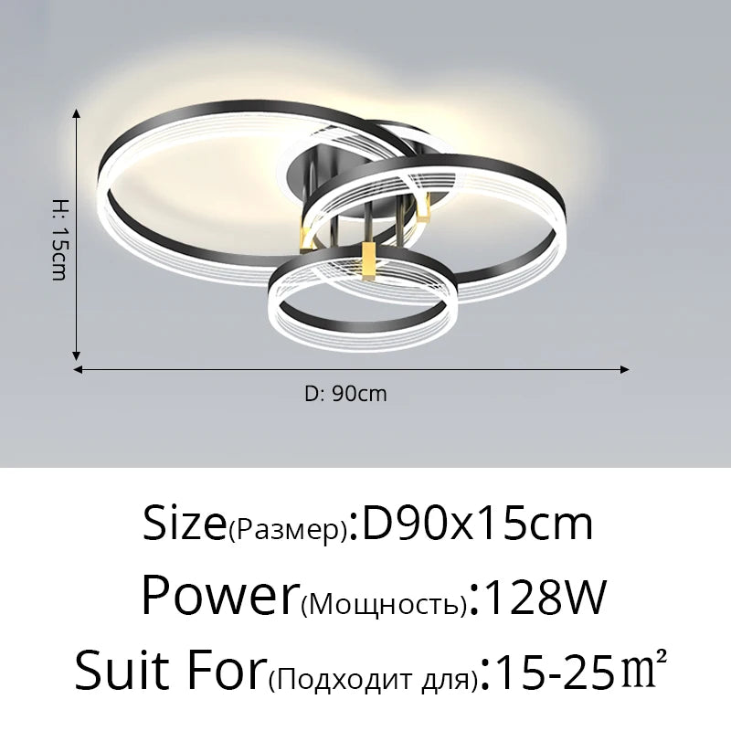 Modern New Acrylic Shade Circle Chandelier Lustre Pendant Lights Indoor Lighting Decor For restaurant Bedroom Living Room Lamps