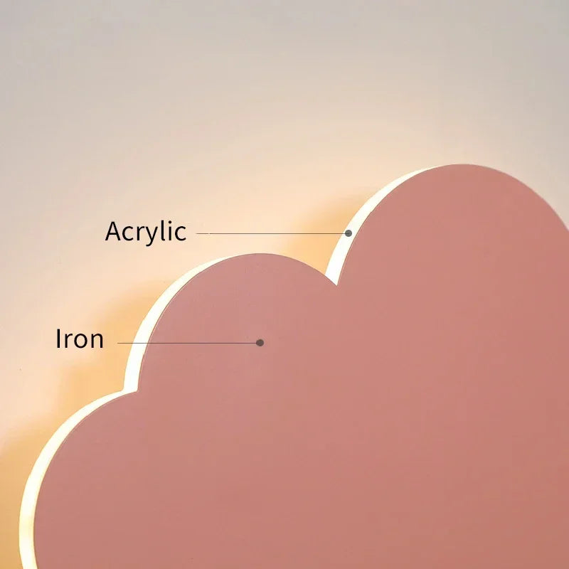 LED Cloud Wall Lamp Modern Living Room Children's Bedroom Kids Minimalist Wall Lighting Decor Dimming