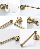Bathroom Accessories Antique Brass Wall Mounted Toilet Paper Holder Towel Ring Robe Coat Hook Bathroom Hardware