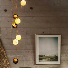 Modern LED home interior lighting ceiling chandelier, coloured glass lustre, dimmable, suitable for living room and staircase