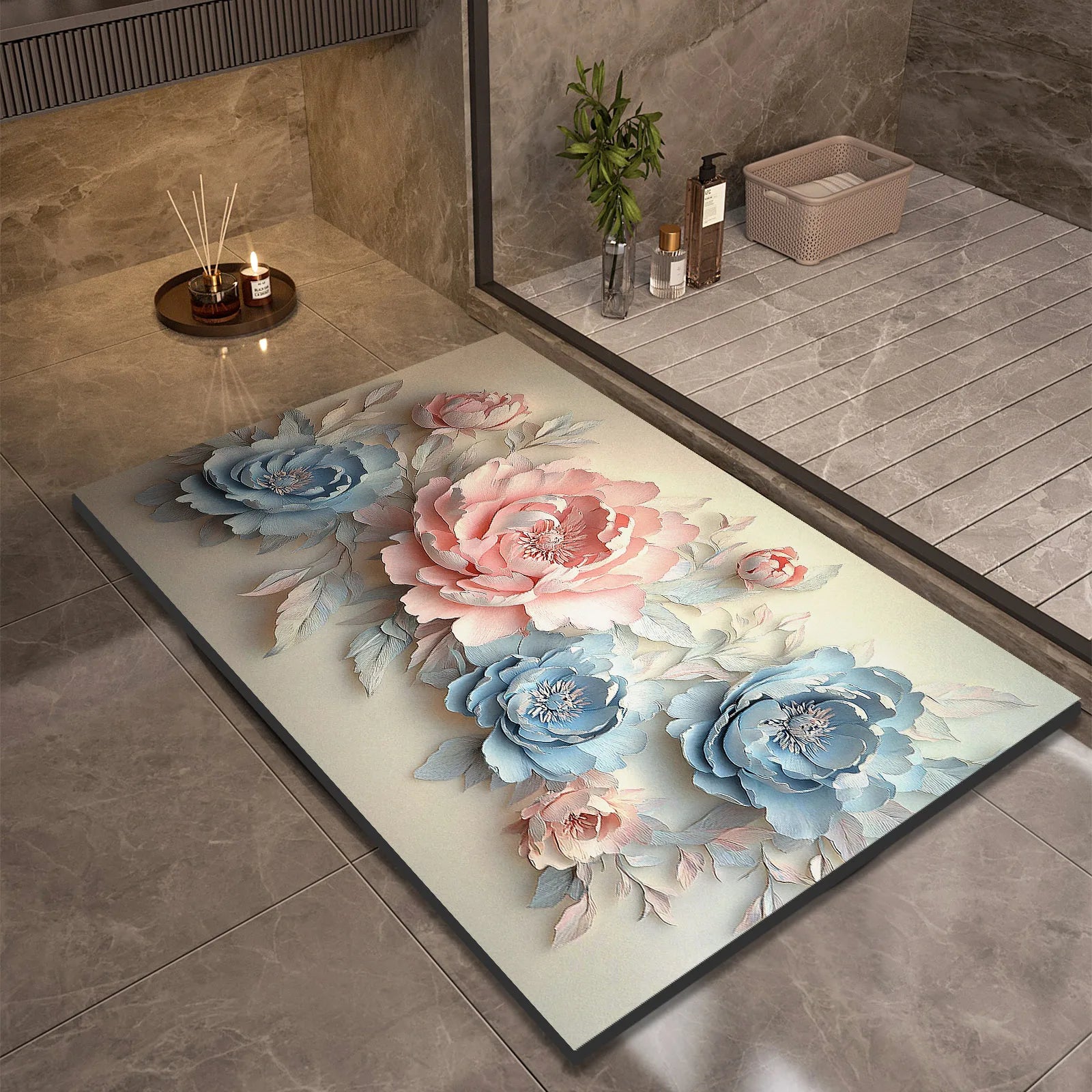 Luxury Bathroom Bath Mat Absorbent Non-slip Shower Foot Mats Quick Dry Toilet Rugs Carpet Doormat Washable