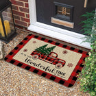 Christmas Santa Claus Truck Welcome Door Mats Home Decor Kitchen Hallway Balcony Rugs Carpet for Living Room Xmas Decorations
