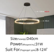 Modern New Acrylic Shade Circle Chandelier Lustre Pendant Lights Indoor Lighting Decor For restaurant Bedroom Living Room Lamps