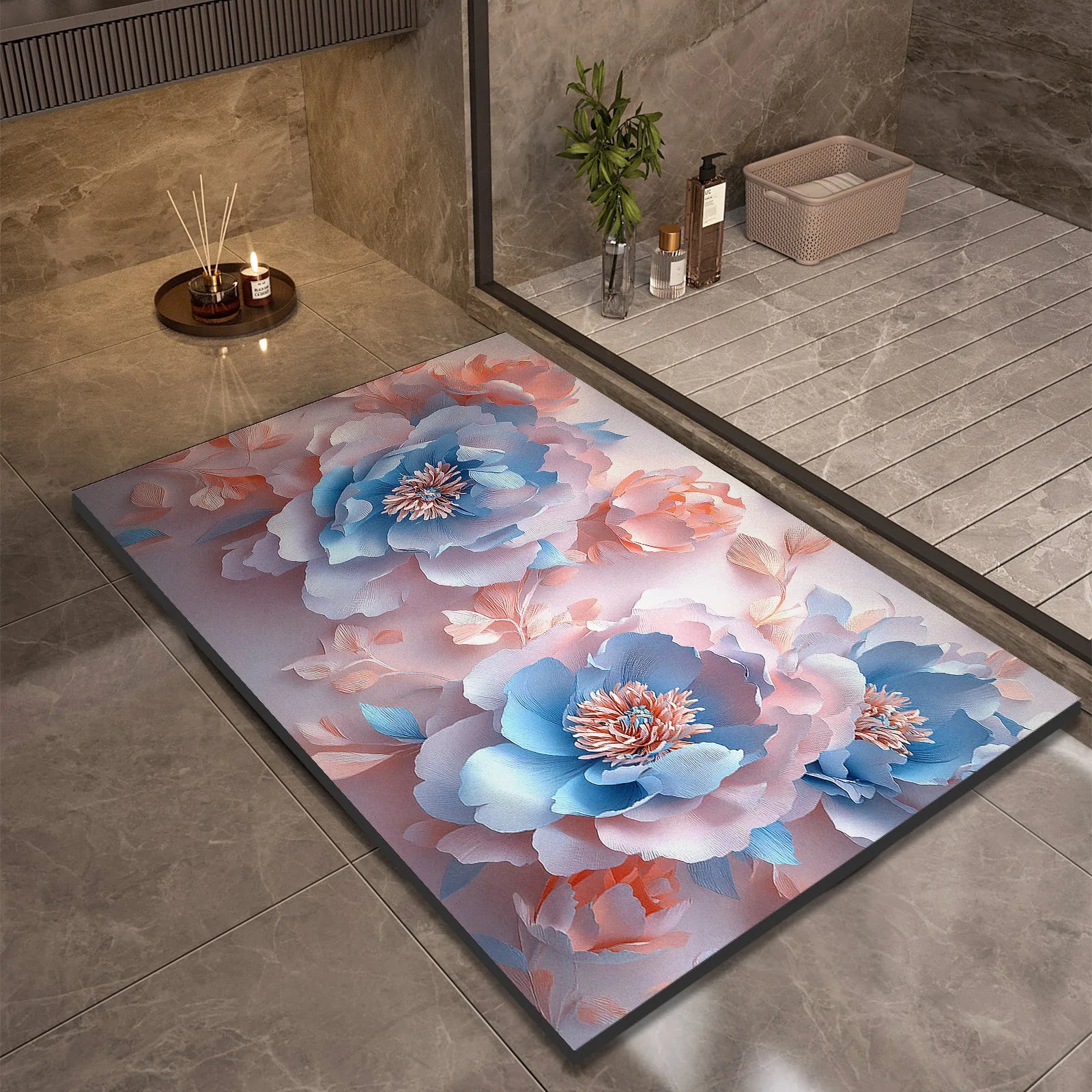 Luxury Bathroom Bath Mat Absorbent Non-slip Shower Foot Mats Quick Dry Toilet Rugs Carpet Doormat Washable