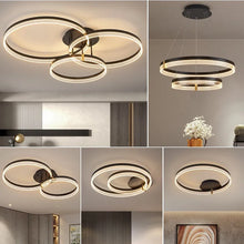 Modern New Acrylic Shade Circle Chandelier Lustre Pendant Lights Indoor Lighting Decor For restaurant Bedroom Living Room Lamps