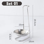 Kitchen Accessories Vertical Single/Double Ladle Spoon Utensil Rack Soup Spoon Rest Stand without plate Tableware Storage Shelf