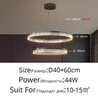 Modern New Acrylic Shade Circle Chandelier Lustre Pendant Lights Indoor Lighting Decor For restaurant Bedroom Living Room Lamps