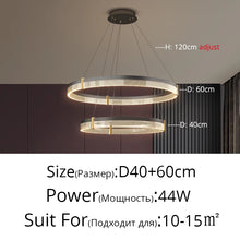 Modern New Acrylic Shade Circle Chandelier Lustre Pendant Lights Indoor Lighting Decor For restaurant Bedroom Living Room Lamps