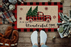Christmas Santa Claus Truck Welcome Door Mats Home Decor Kitchen Hallway Balcony Rugs Carpet for Living Room Xmas Decorations