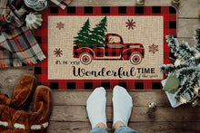 Christmas Santa Claus Truck Welcome Door Mats Home Decor Kitchen Hallway Balcony Rugs Carpet for Living Room Xmas Decorations