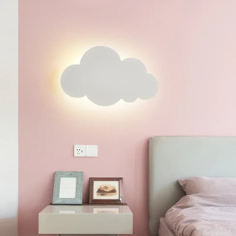 LED Cloud Wall Lamp Modern Living Room Children's Bedroom Kids Minimalist Wall Lighting Decor Dimming