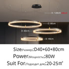 Modern New Acrylic Shade Circle Chandelier Lustre Pendant Lights Indoor Lighting Decor For restaurant Bedroom Living Room Lamps