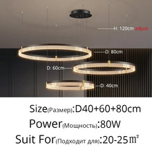Modern New Acrylic Shade Circle Chandelier Lustre Pendant Lights Indoor Lighting Decor For restaurant Bedroom Living Room Lamps