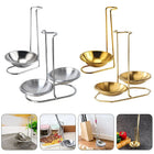 Kitchen Accessories Vertical Single/Double Ladle Spoon Utensil Rack Soup Spoon Rest Stand without plate Tableware Storage Shelf
