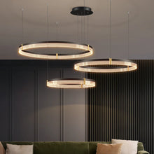 Modern New Acrylic Shade Circle Chandelier Lustre Pendant Lights Indoor Lighting Decor For restaurant Bedroom Living Room Lamps
