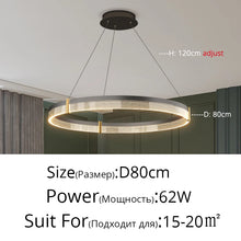 Modern New Acrylic Shade Circle Chandelier Lustre Pendant Lights Indoor Lighting Decor For restaurant Bedroom Living Room Lamps