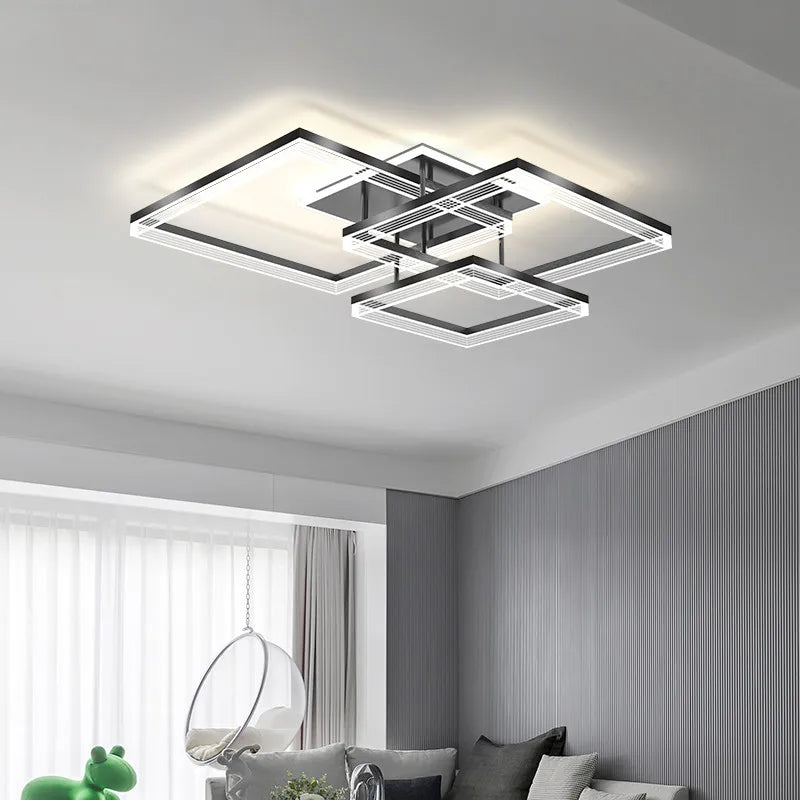 Modern New Acrylic Shade Circle Chandelier Lustre Pendant Lights Indoor Lighting Decor For restaurant Bedroom Living Room Lamps