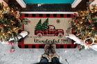 Christmas Santa Claus Truck Welcome Door Mats Home Decor Kitchen Hallway Balcony Rugs Carpet for Living Room Xmas Decorations
