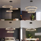 Modern New Acrylic Shade Circle Chandelier Lustre Pendant Lights Indoor Lighting Decor For restaurant Bedroom Living Room Lamps